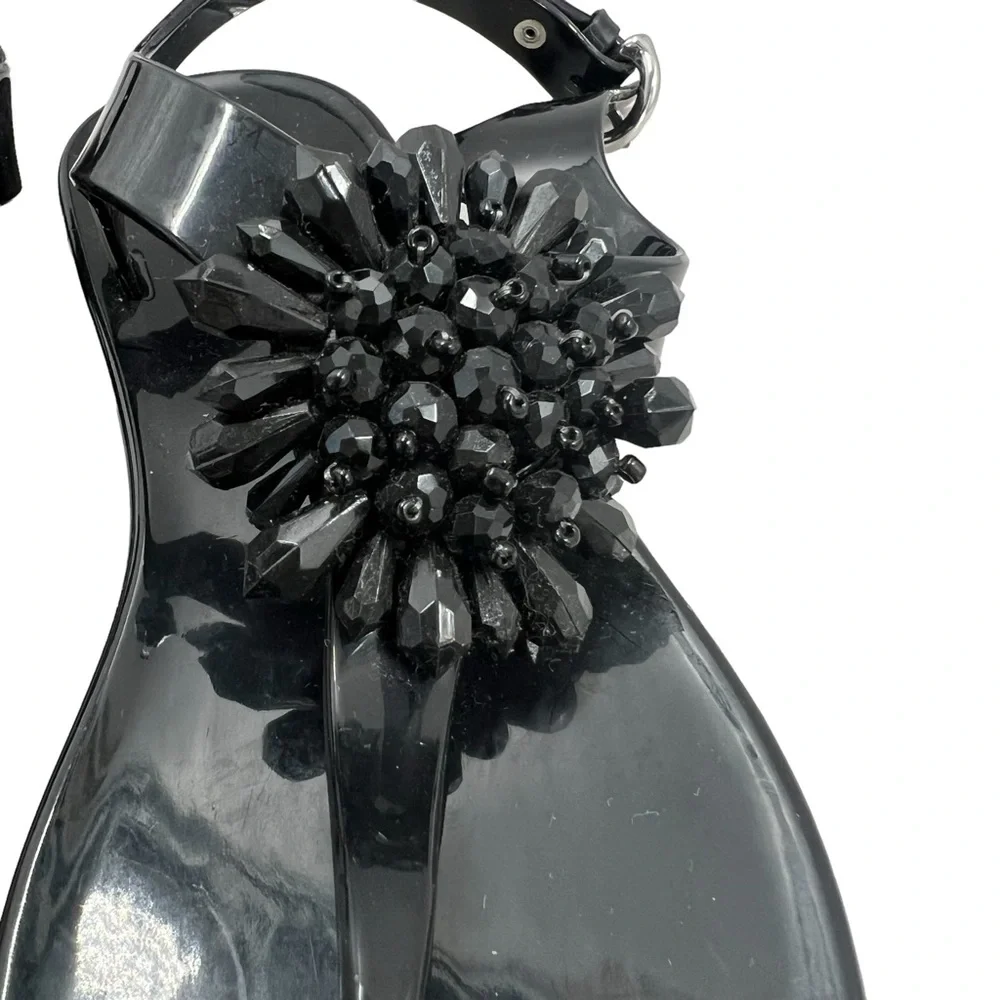 Coach Black Beaded Hilda Jelly‎ Sandals Women Size 5B